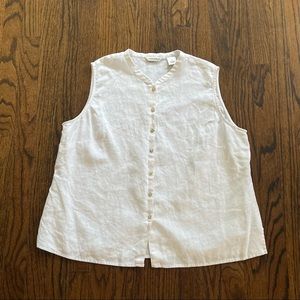 Laura Ashley | White Linen Button Up